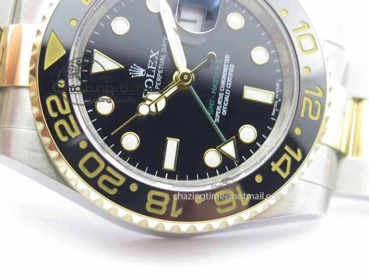 Best AAA Replica Sites Stack) II GMT-Master A3187 Best 1:1 Black Hand LN YG Wrapped Edition Noob (Correct 3642 Timeless Thick Ceramic 116713 0115